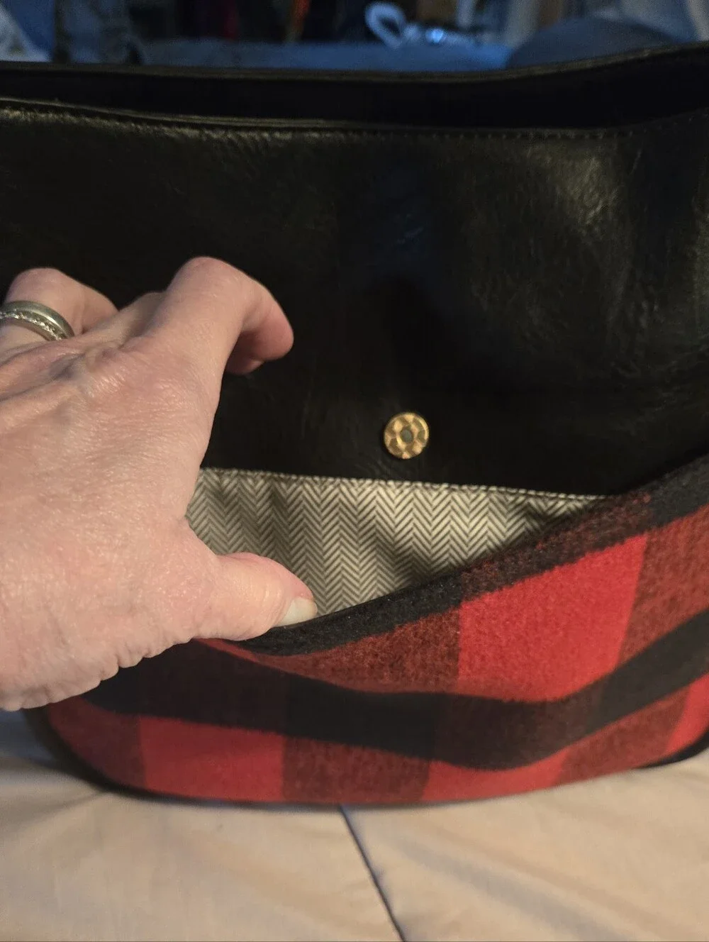 Jenn & Co NWT Plaid Crossbody With Guitar Strap